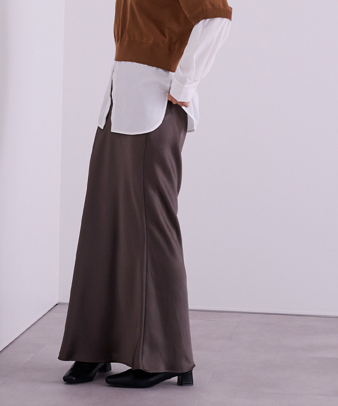 ur's「4.5cmスクエアトゥブーツ」|ショートブーツ|