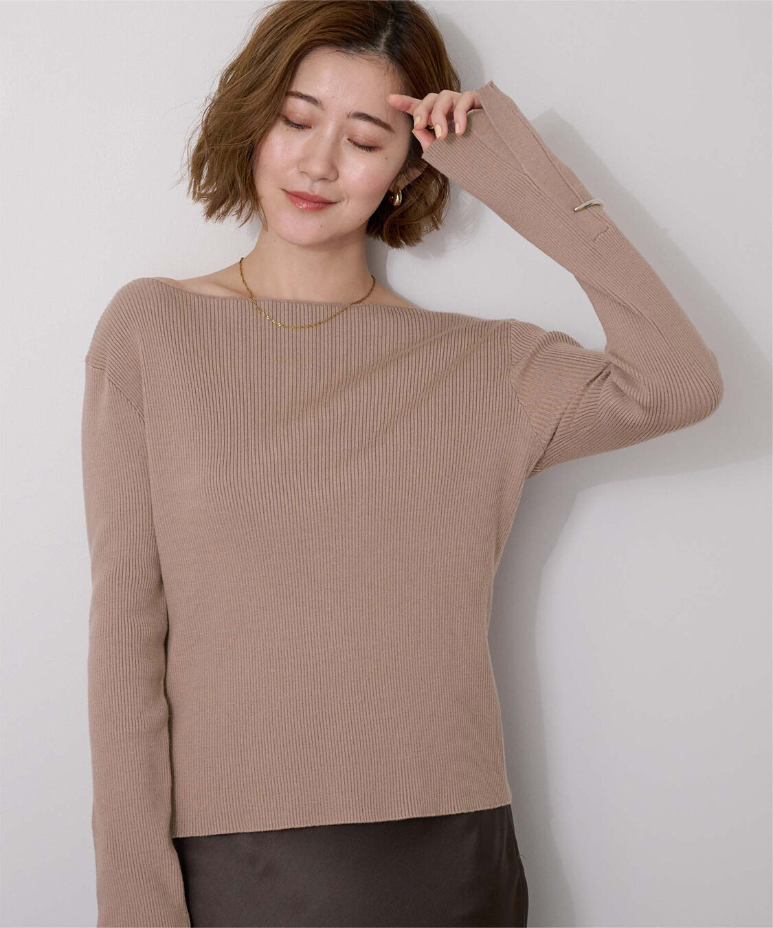 ur's「ボートネックスリットスリーブリブニット」|ニット・セーター|