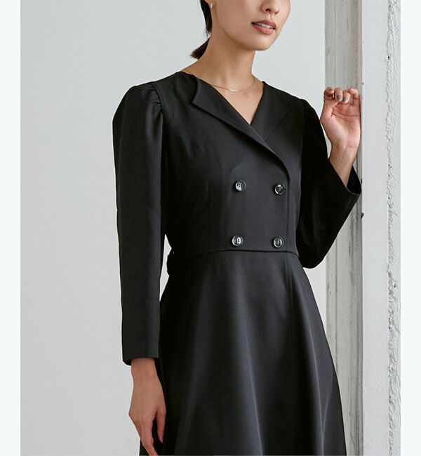 ur's「【星玲奈さんコラボアイテム】ベルト付パフスリーブトレンチワンピース」|ワンピース|