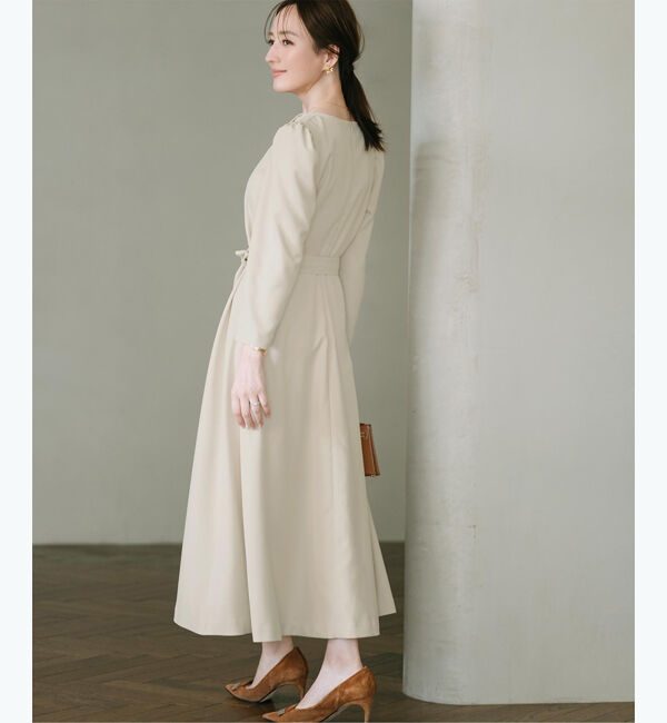 ur's「【星玲奈さんコラボアイテム】ベルト付パフスリーブトレンチワンピース」|ワンピース|