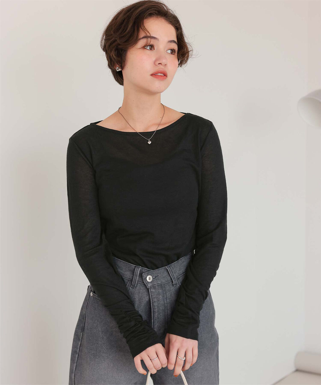 titivate「着心地抜群シアーボートネックトップス」|Tシャツ・カットソー|