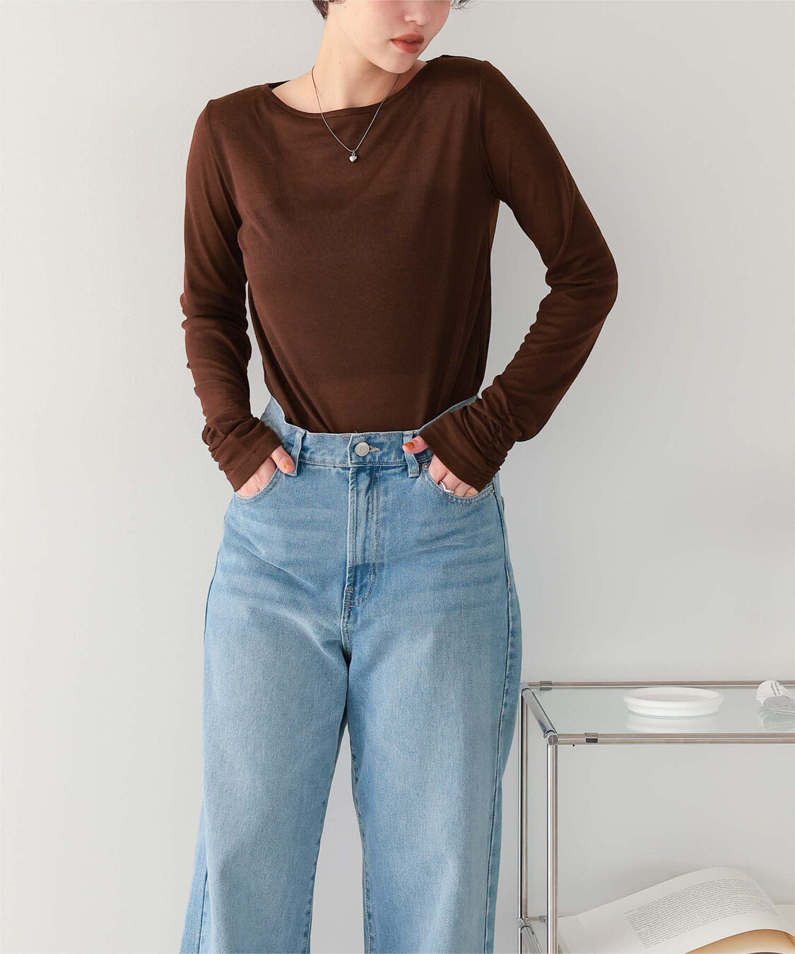 titivate「着心地抜群シアーボートネックトップス」|Tシャツ・カットソー|