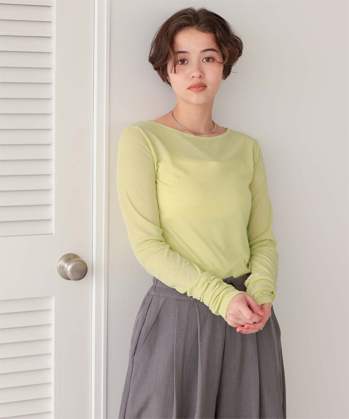 titivate「着心地抜群シアーボートネックトップス」|Tシャツ・カットソー|