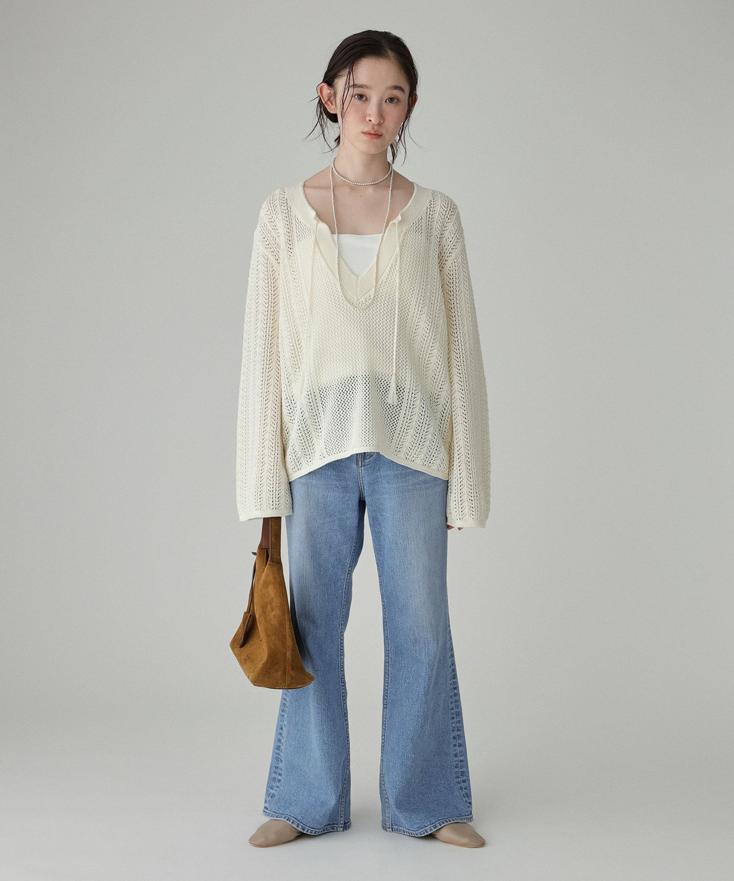 BABYLONE「レーシーニットプルオーバー」|ニット・セーター|