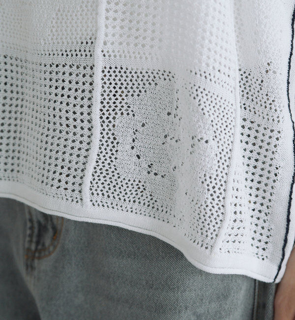  「配色透かし編みビスチェ」|ニット・セーター|