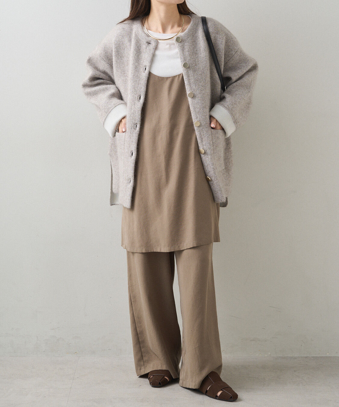  「【着回し力◎/セットアイテム】ソフトツイルキャミチュニック+パンツセット」|その他|