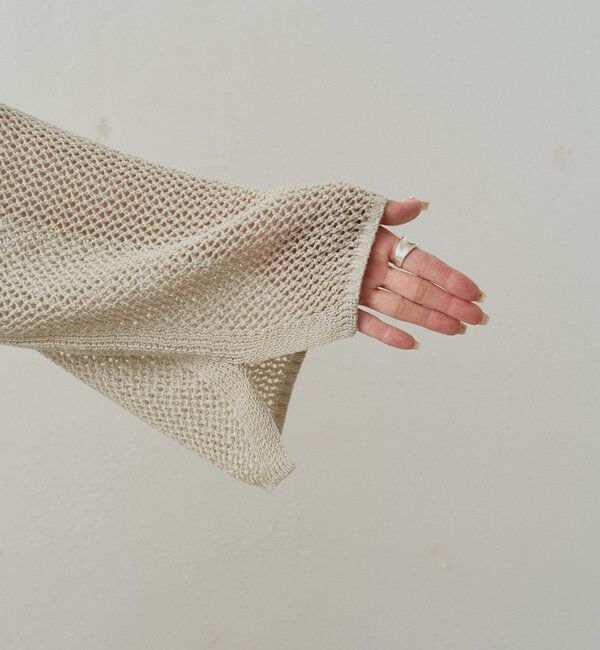  「ワイドスリーブメッシュニット」|ニット・セーター|