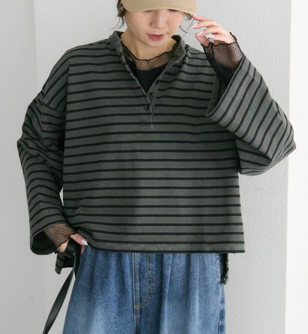  「ピグメントボーダーヘンリーネックカットソー」|Tシャツ・カットソー|