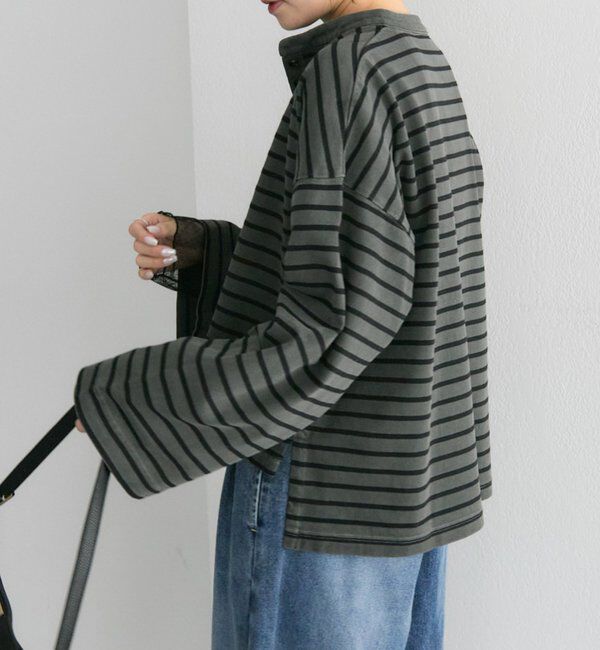  「ピグメントボーダーヘンリーネックカットソー」|Tシャツ・カットソー|