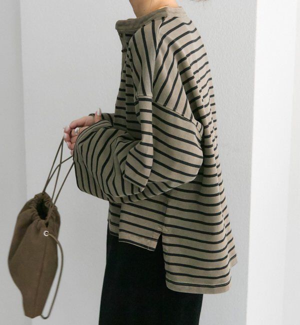  「ピグメントボーダーヘンリーネックカットソー」|Tシャツ・カットソー|