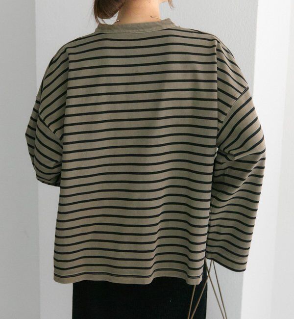  「ピグメントボーダーヘンリーネックカットソー」|Tシャツ・カットソー|