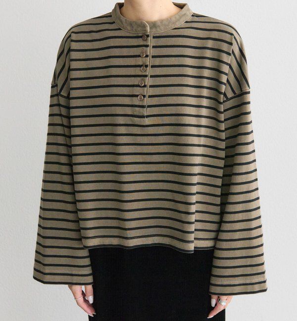  「ピグメントボーダーヘンリーネックカットソー」|Tシャツ・カットソー|