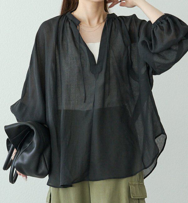  「シアーガーゼスキッパーブラウス」|シャツ・ブラウス|