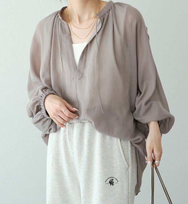  「シアーガーゼスキッパーブラウス」|シャツ・ブラウス|