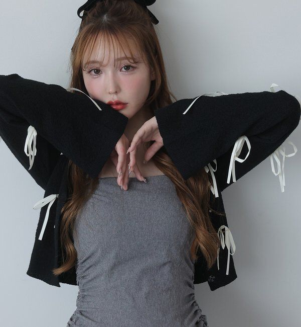  「リボンいっぱいカーディガン」|ニット・セーター|