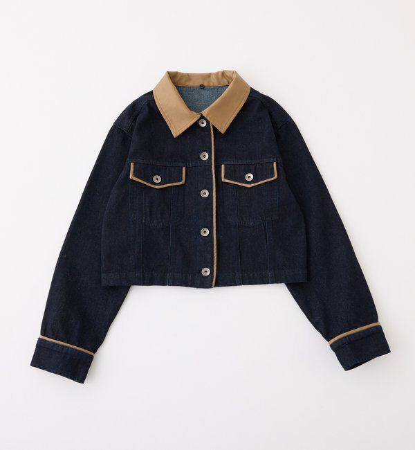  「襟ファー配色ジャケット」|ダウンベスト・ベスト|