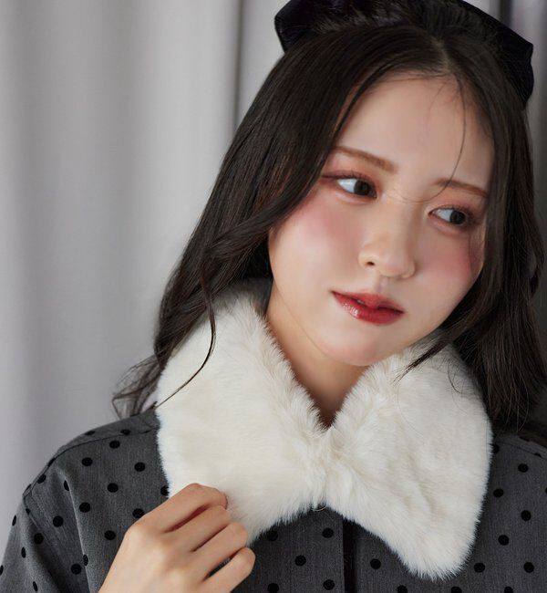  「襟ファー配色ジャケット」|ダウンベスト・ベスト|