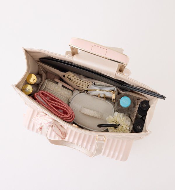  「【LouLoumei】スカーフ付きキルティングキャリーオントート/自立可能」|ショルダー・メッセンジャー|