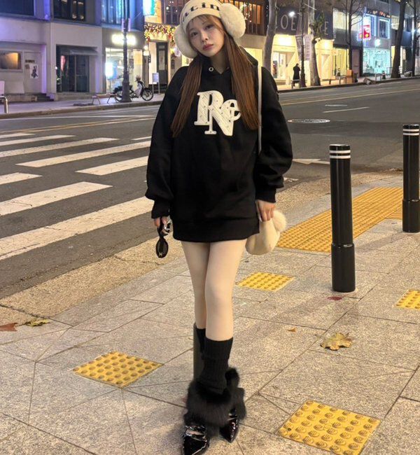  「キルティングロゴゆるパーカー」|プルオーバー|