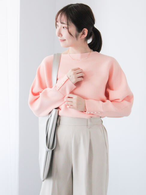 Te chichi TERRASSE「横リブドルマンニット」|ニット・セーター|ピンク