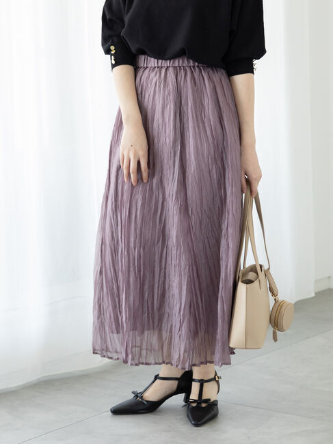 Te chichi TERRASSE「シャイニークリンクルスカート《2025spring catalog item》」|スカート|パープル