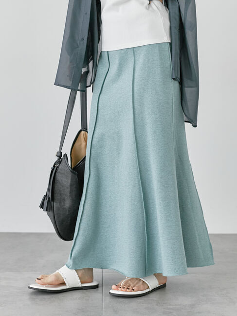 Lugnoncure「ミニ裏毛マーメイドスカート」|スカート|グリーン