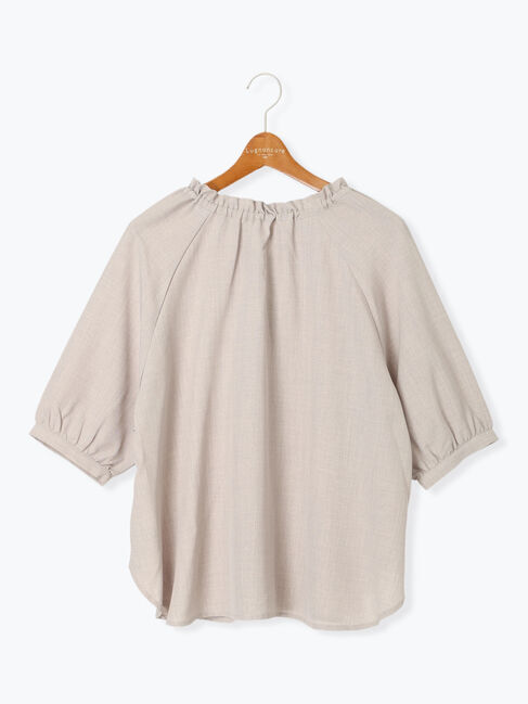 Lugnoncure「【接触冷感】麻調フリル衿ブラウス」|シャツ・ブラウス|