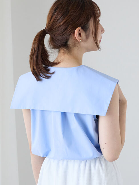 Te chichi TERRASSE「セーラーカラーノースリシャツ」|シャツ・ブラウス|サックスブルー