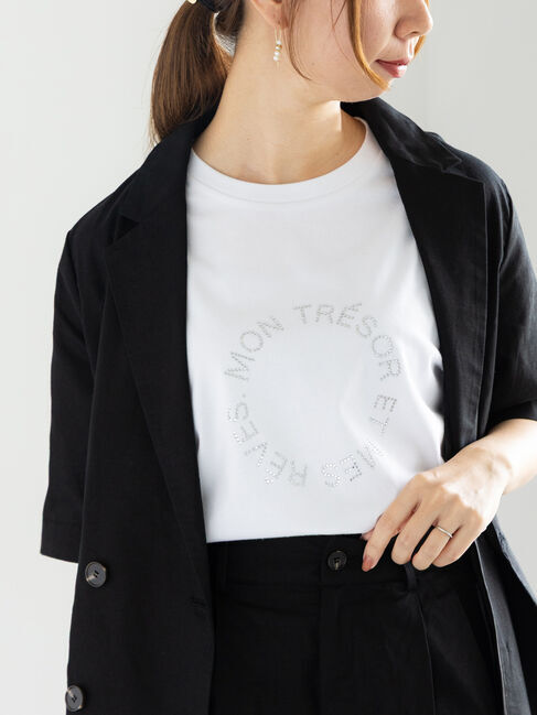 Te chichi「ラインストーンサークルロゴTシャツ」|Tシャツ・カットソー|シルバー
