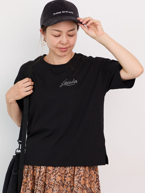 Lugnoncure「【接触冷感】ワンポイントロゴTシャツ」|Tシャツ・カットソー|ブラック