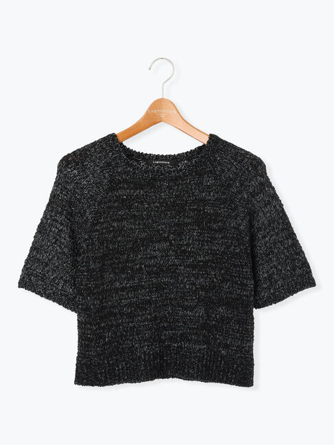 Lugnoncure「ラグラン半袖プルオーバーニット《2025autumn catalog item》」|ニット・セーター|