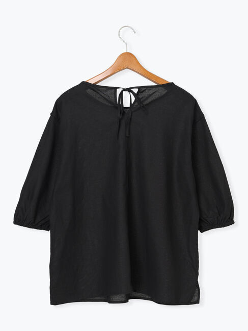 Lugnoncure「バックリボン綿麻7分袖ブラウス」|シャツ・ブラウス|