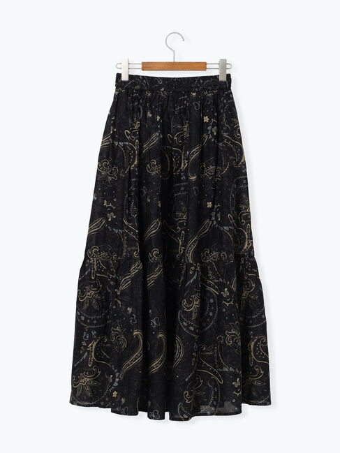 Lugnoncure「【INDIA made】無地/柄アソート切替ギャザースカート」|スカート|