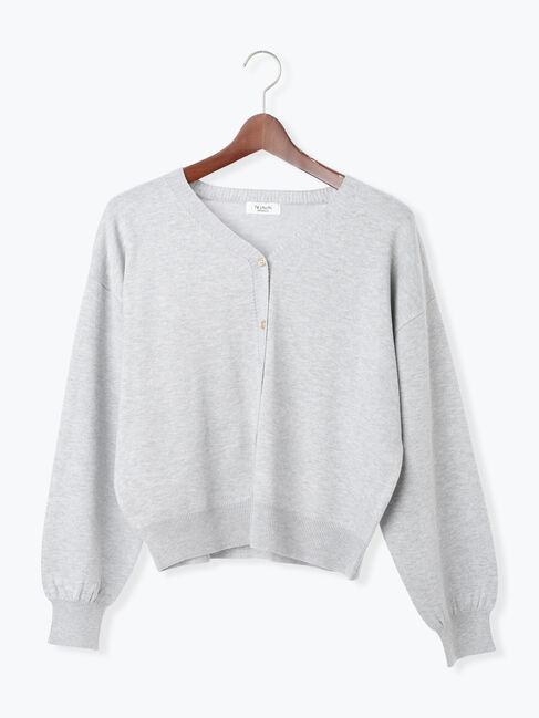 Te chichi TERRASSE「前後2WAY金釦Vネックカーディガン」|カーディガン|グレー