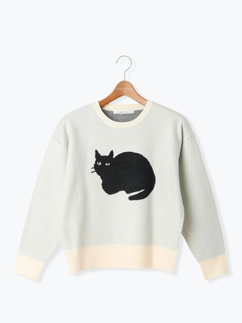 Lugnoncure「猫モチーフジャカードニット」|ニット・セーター|