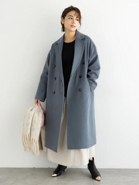 Te chichi「【宮本茉由着用】チェスターコート」|その他|ブルー