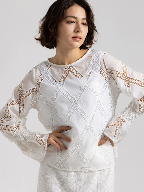 Te chichi「【Atelier ChouChou】スクエアレースブラウス」|シャツ・ブラウス|