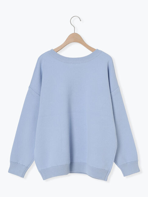 Samansa Mos2「ワッペン付スウェットライクニット」|ニット・セーター|