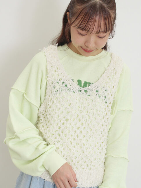 Samansa Mos2「透かし柄ニットビスチェ」|ダウンベスト・ベスト|キナリ