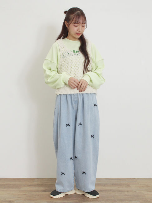 Samansa Mos2「透かし柄ニットビスチェ」|ダウンベスト・ベスト|