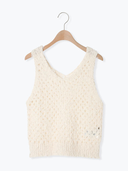 Samansa Mos2「透かし柄ニットビスチェ」|ダウンベスト・ベスト|