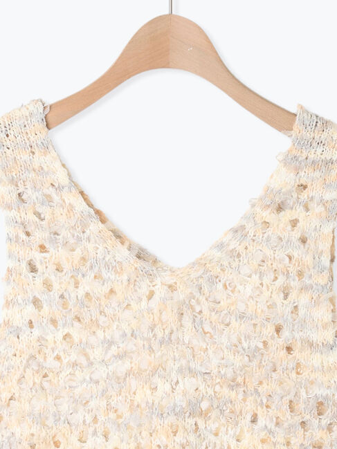 Samansa Mos2「透かし柄ニットビスチェ」|ダウンベスト・ベスト|