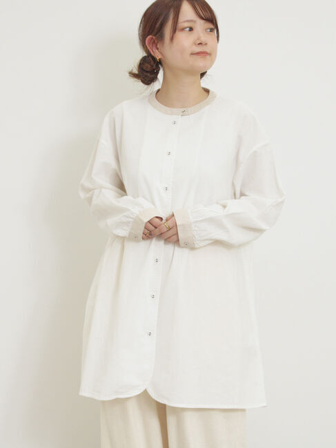 Samansa Mos2「柄アソートクレリックチュニック」|シャツ・ブラウス|