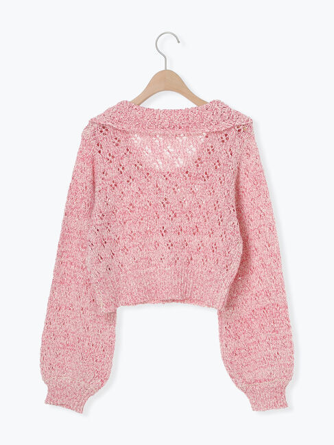 Samansa Mos2「テープヤーンラウンドカラーカーディガン」|カーディガン|