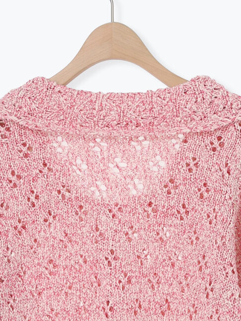 Samansa Mos2「テープヤーンラウンドカラーカーディガン」|カーディガン|