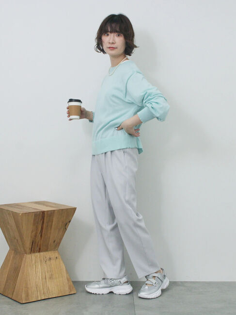 Samansa Mos2 blue「【イージーケア・吸水速乾】マルチスタイルテーパードパンツ」|その他|