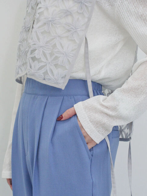 Samansa Mos2 blue「【イージーケア・吸水速乾】マルチスタイルテーパードパンツ」|その他|