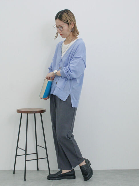 Samansa Mos2 blue「【イージーケア・吸水速乾】マルチスタイルテーパードパンツ」|その他|