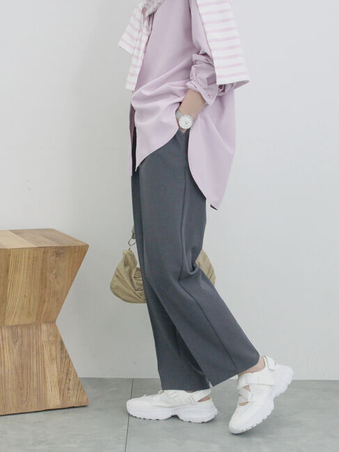 Samansa Mos2 blue「【イージーケア・吸水速乾】マルチスタイルテーパードパンツ」|その他|