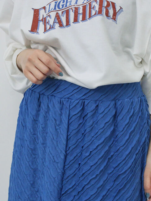 Samansa Mos2 blue「バイアスフリルカットスカート」|スカート|